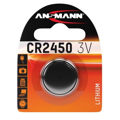 Lithium knappecelle batteri CR2450 - Ansmann